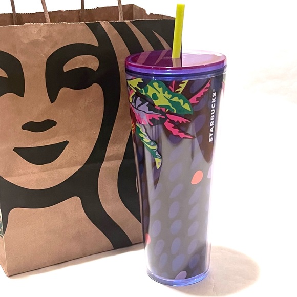 Starbucks Tropical Floral and Leaves Cold Cup Tumbler 24oz - Picture 11 of 11